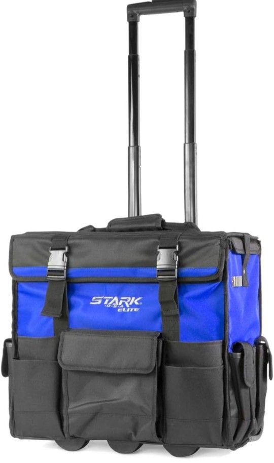 20-inch Rolling Tool Bag 20" Heavy Duty Portable Tool Tote Telescoping Handle Storage Organizer Tote, Carry Tote, Toolbox with Large Zipper