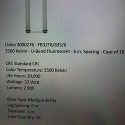 16 U Shaped Light Bulbs