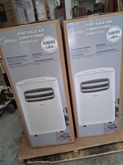 14000btu portable AC by media smart WiFi.  square footage.  Brand new