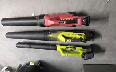3 Cordless Leaf Blowers Bundle - Milwaukee M18 & Ryobi 18V/40V