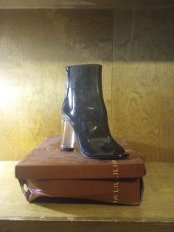 Clear PVC heeled ankle boot