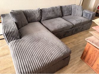 Gray sectional, boneless beef gone ASAP