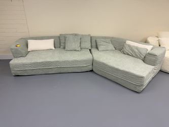 Brand new 128" Oversized Modular Boucle Sectional Sofa with Flared Armrest, Minimalist Style 3-Seater Reversible Combination Couch, Easy Assembly, for