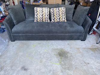 Used-good Condition Glam Velvet Couch With Silver Studded Arms