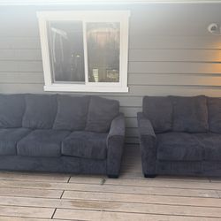 Matching Black Couch + Loveseat, Good Condition