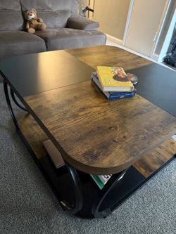 Brown and Black Coffee Table