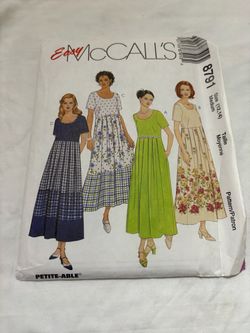 Vintage 90s McCall's 8791 Pullover Dress Sewing Pattern - UNCUT Size 12-14 (Medium)