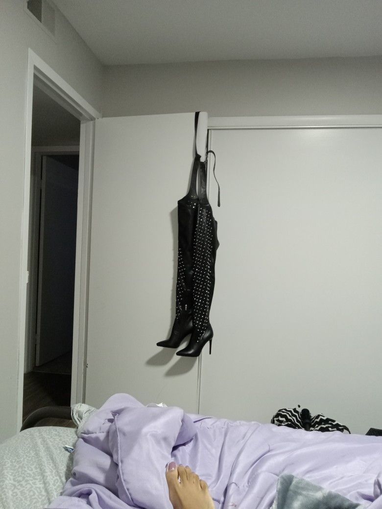 Thigh High Stilletto Spiked Boots