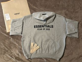 NEW Kids Fear of God Essentials Light Heather Hoodie Size 8, 10 100% Authentic✅ 