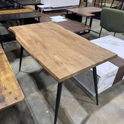 47" Rectangle Home Kitchen Dining Table, Irregular MDF Tabletop - Brown