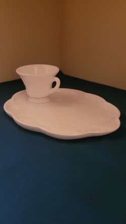 Colony Milk Glass Teacup And Plate