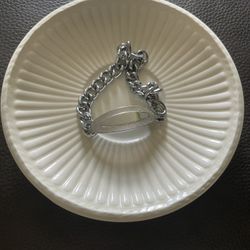 Silvertone Id Bracelet