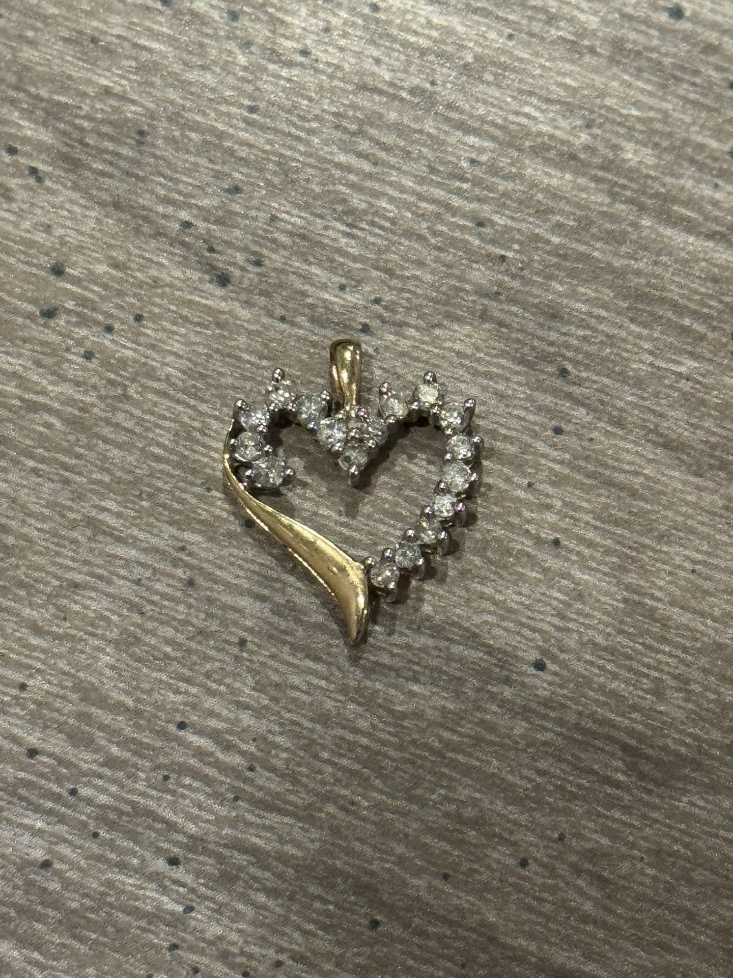 Diamond And Gold Heart Pendant