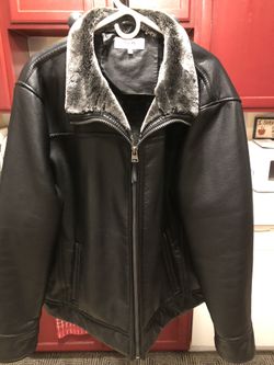 CALVIN KLEIN MENS LEATHER JACKET