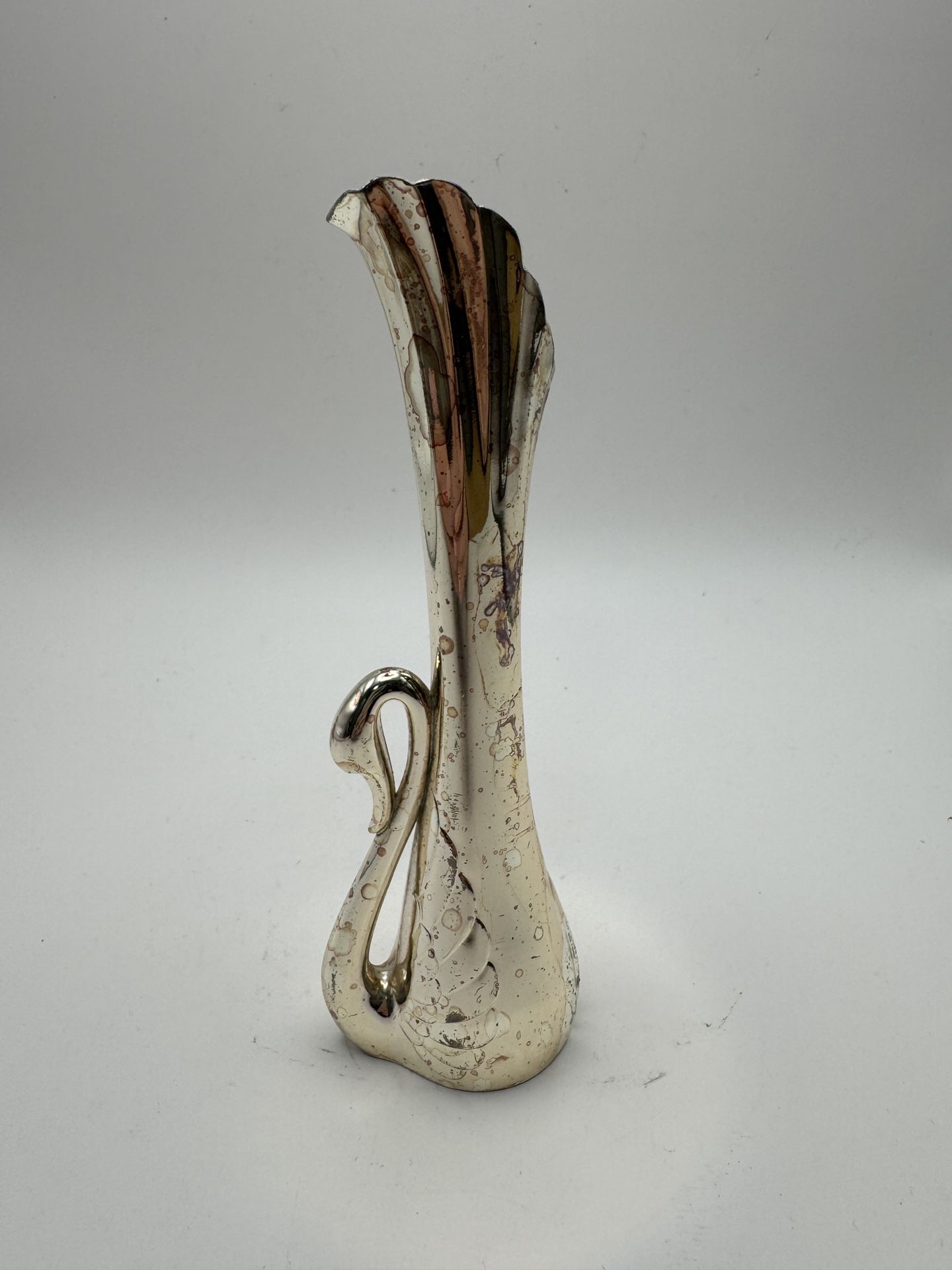 Vintage Oneida 7” Tall Silver Swan Bud Vase
