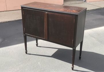 Antique Dark Wood Two-Door Cabinet