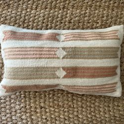 Boho MCM Farmhouse Woven Lumber Accent Pillow