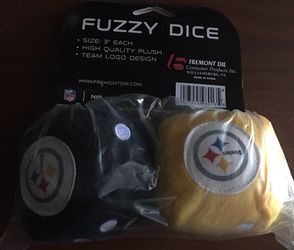 Pittsburgh Steelers Fuzzy Dice Mirror Danglers