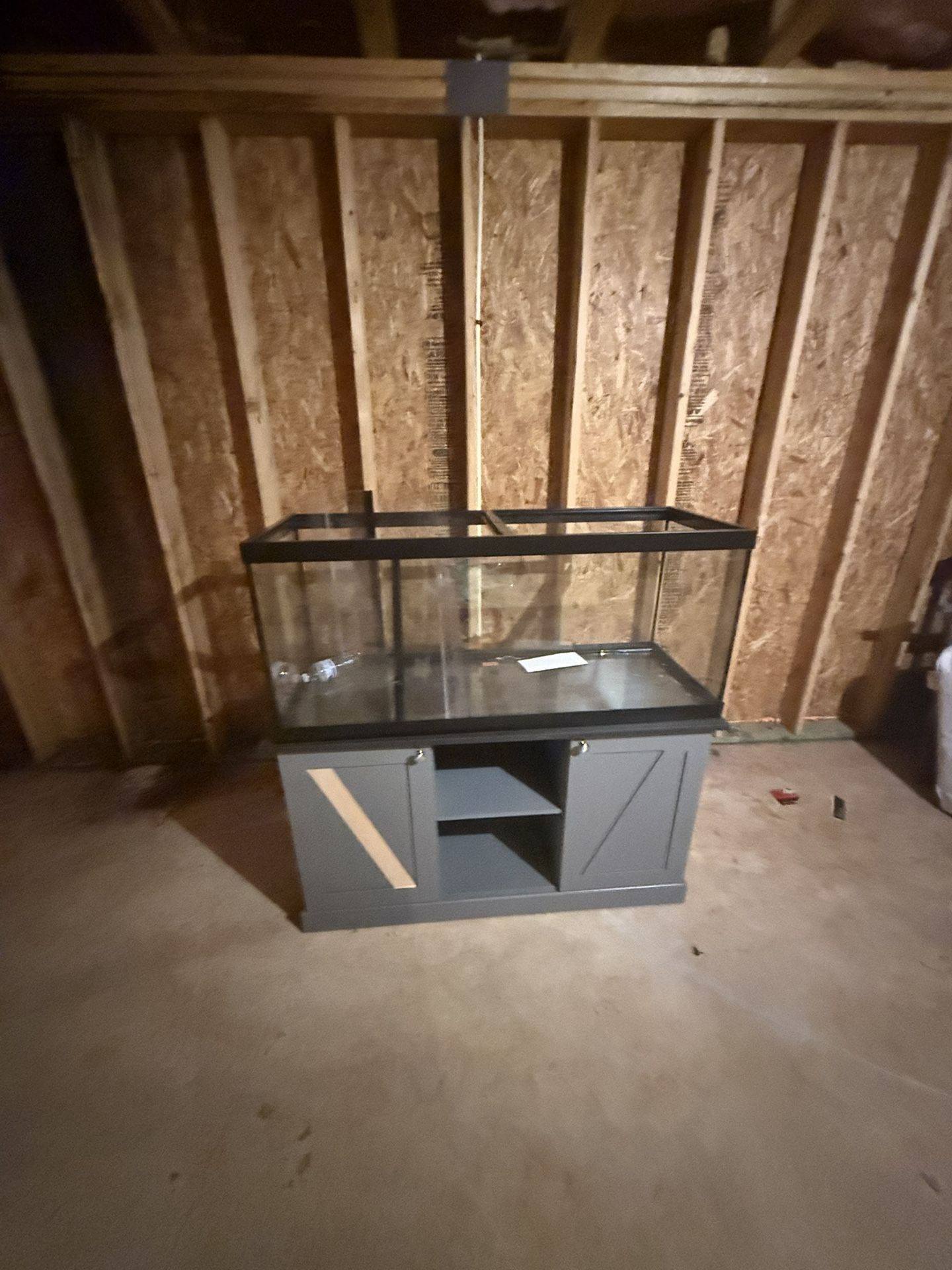 50 Inch Gently Used Fish Tank & Storage Shelf Set