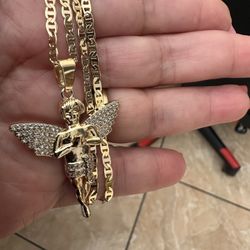 Gold Filled Chain With Angel Pendant