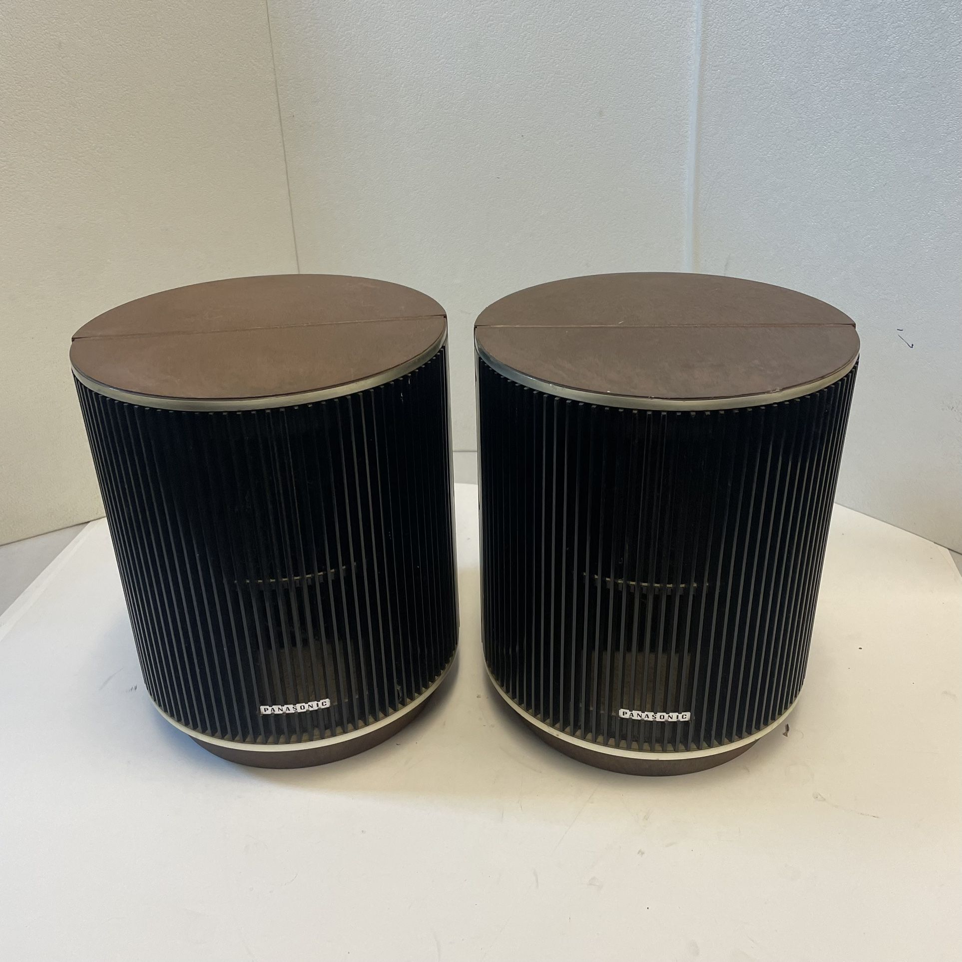 Vintage Panasonic SB-84 Barrel Round Speakers System 8 Ohm - Set 2 TESTED Read