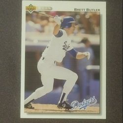 1992 Upper Deck Brett Butler Los Angeles Dodgers L.A. #307 Baseball Card Vintage Collectible Sports MLB