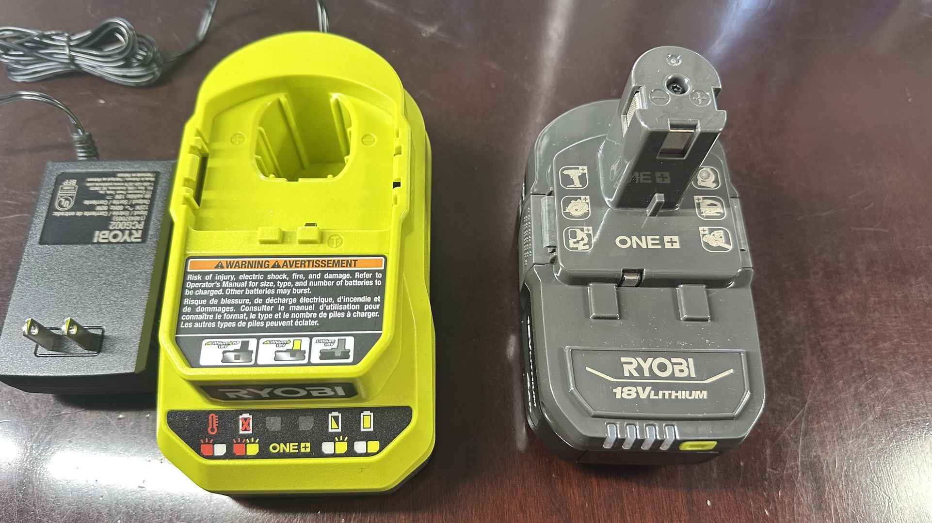 New Ryobi Battery & Charger 4ah 18v LED Meter One +