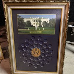 United States of America Presidential Dollars Framed Display