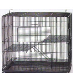 3-Levels Easy Collapsible Ferret Chinchilla Sugar Glider Rats Mouse Animal Critter Chew-Proof Metal Carrier Travel Cage with Narrow 3/8-Inch Bar Spaci