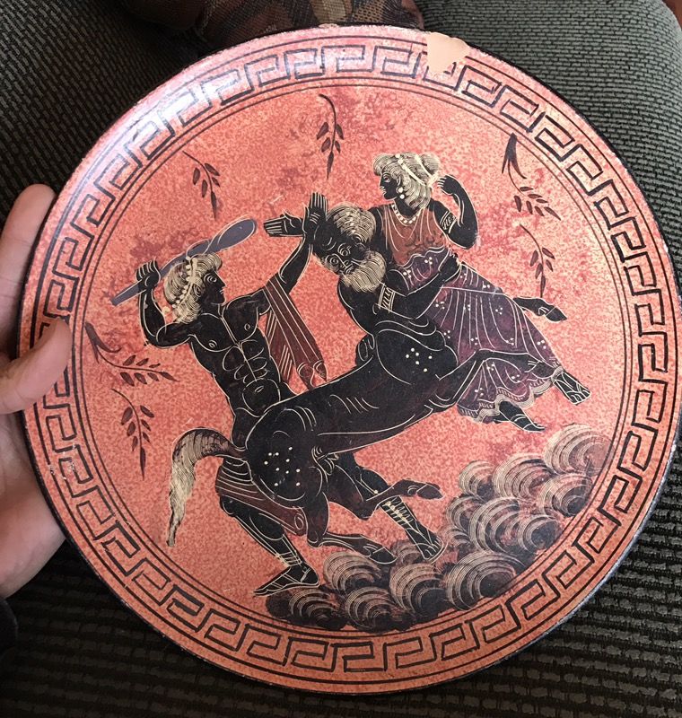 Vintage handpainted Greek wall plate