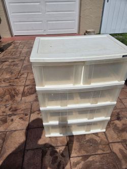 Plastic storage drawers
