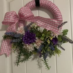 Mini Pink Plaid Wreath