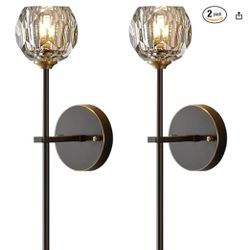 New Pair of Bokt Glass Wall Lamps/Sconce