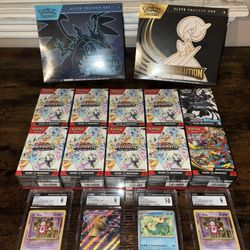 Pokemon Mega Evolution Phantasmal Flames Black Bolt Prismatic Slabs Etb