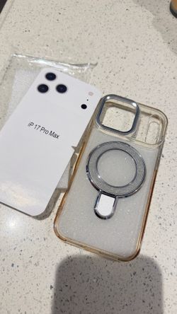 Iphone 17 Ro Max glitter case with magsafe and stand