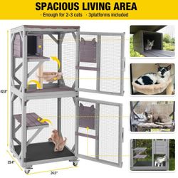 WHITE WOOD CATIO ON WHEELS!!!!