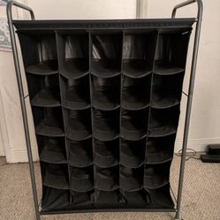 Shoe Rack Black With Wheels 