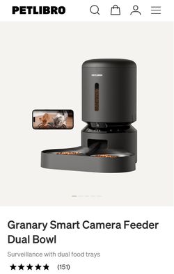 New In Box Petlibro Granary Smart Camera Feeder Dual Bowl