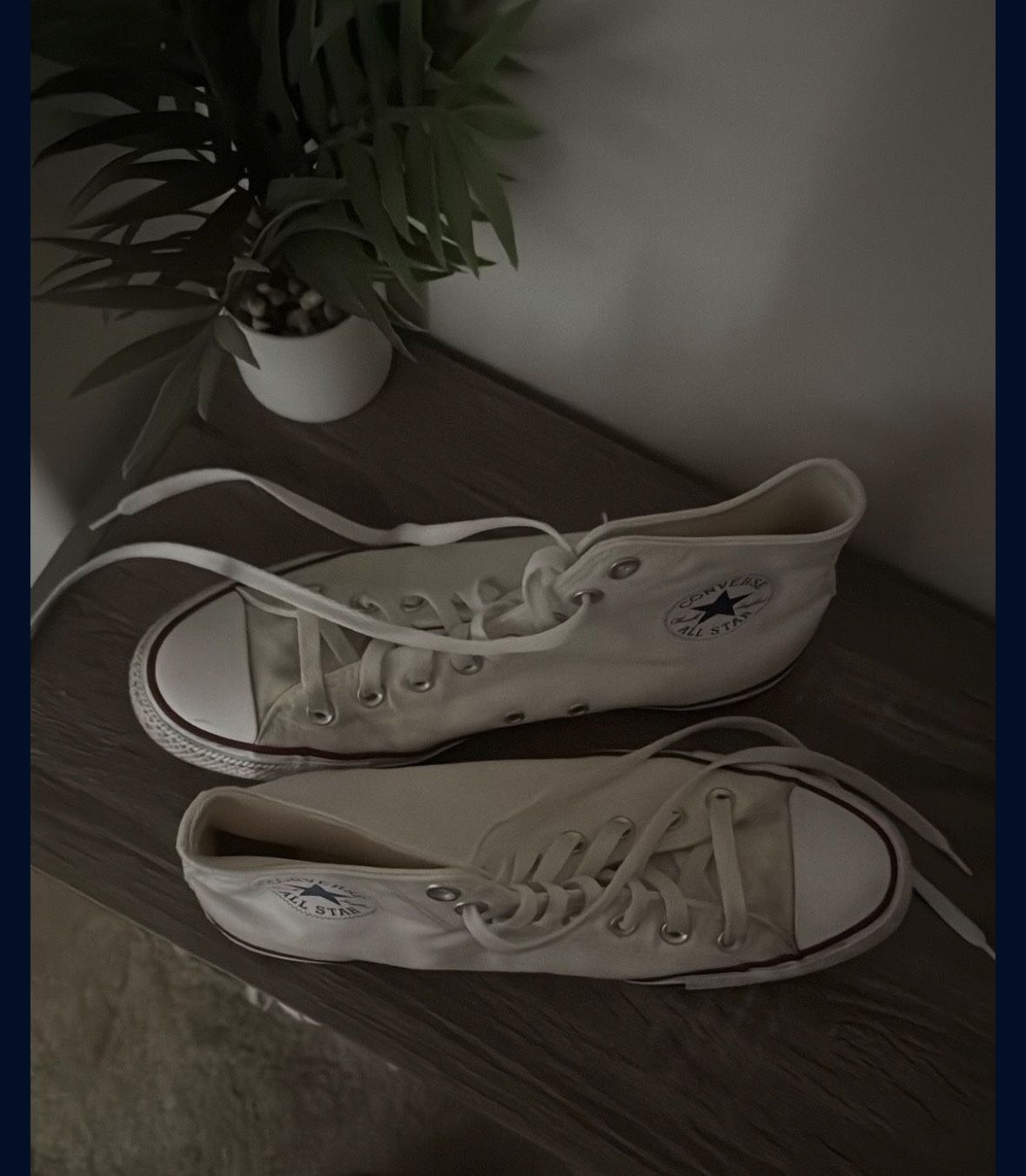 White high top converse size 10 