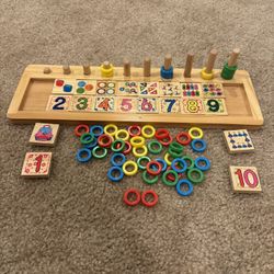 Two Wooden Matching Numbers to the Pictures 