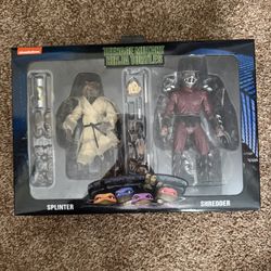 NECA TMNT 1990 Movie Splinter Vs Shredder 2 Pack Original Movie AUTHENTIC Brand New Sealed
