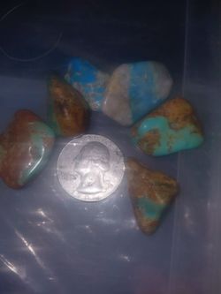 6 pieces of polished turquoise