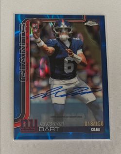 2025 Topps Chrome Giants Blue Autograph Jaxson Dart 18/150