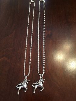 NEW 3D Unicorn Charm on Sterling Chain