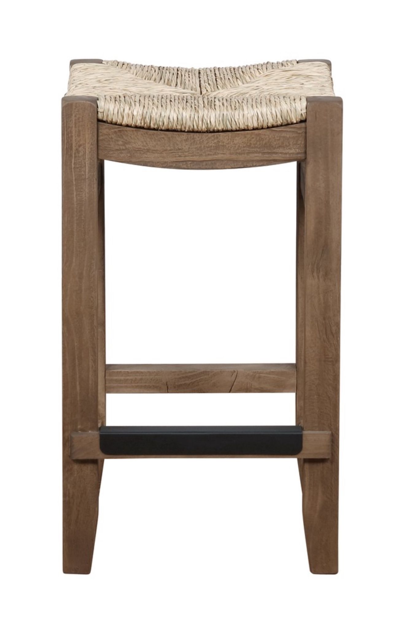 Newport Wood Counter Height Stool with Rush Seat