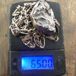 Meteorite Pendant And sterling Silver Chain 