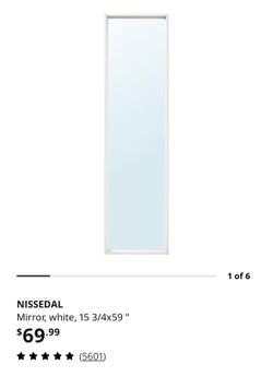 IKEA NISSEDAL Mirror – White – Like New