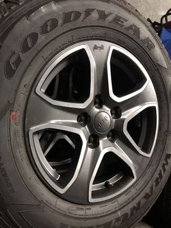 Jeep Wrangler wheels and tires new Goodyear tires