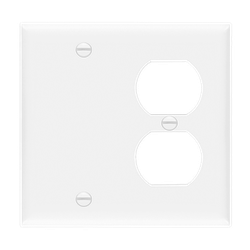 ENERLITES - Combination Two-Gang Wall Plate – Blank and Duplex Receptacle - WHITE