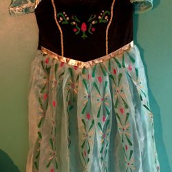 Frozen Princess Anna Dress Up Customs For Halloween Black/ Green Girls Tag # 150cm (8-10)